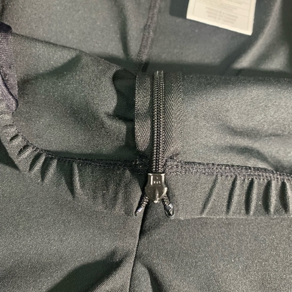 Nike Dri-Fit Front Zip Pants Women's Large Black Stretch Leggings Mid Rise - Picture 4 of 9